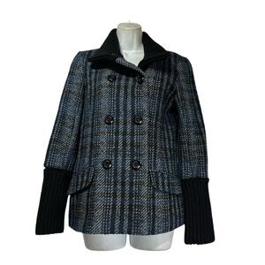 THEORY Tegian Donovan Plaid Wool Alpaca Coat Size S